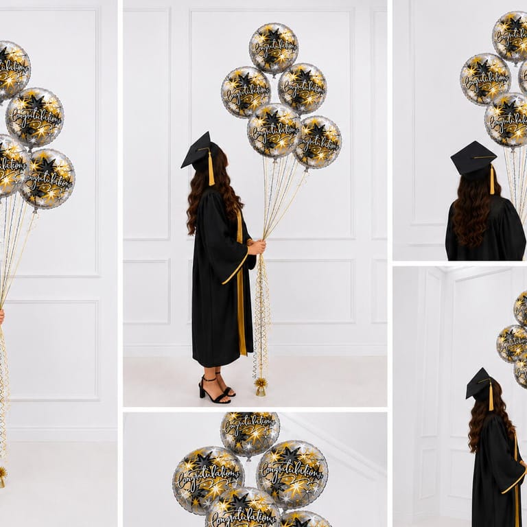Congratulations Helium Foil Balloon Bouquet-A1698 - Image 5