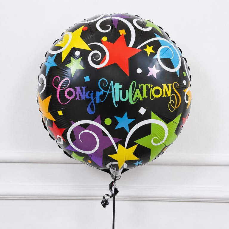 Colorful Stars Congratulations Helium Foil Balloon-A1716 - Image 1