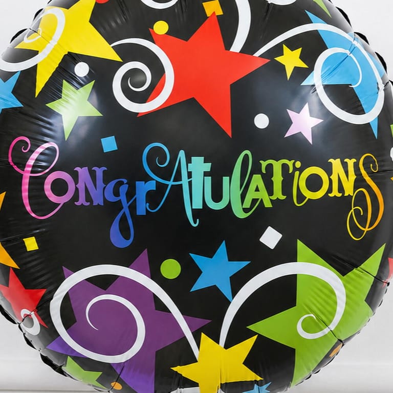 Colorful Stars Congratulations Helium Foil Balloon-A1716 - Image 2