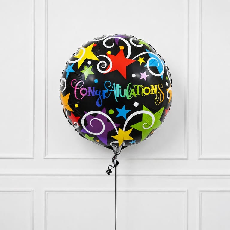 Colorful Stars Congratulations Helium Foil Balloon-A1716 - Image 3