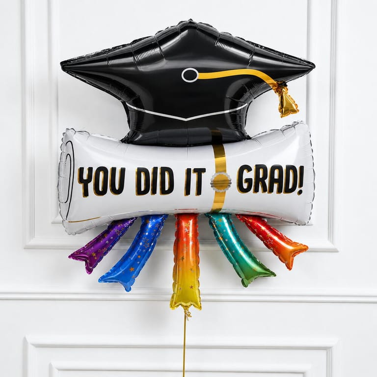 You Did It Grad Graduation Cap Helium Foil Balloon-A1720 - Image 1