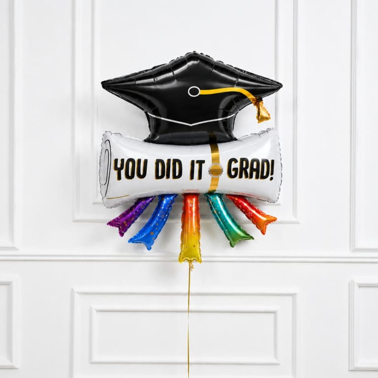 You Did It Grad Graduation Cap Helium Foil Balloon-A1720 - Image 2