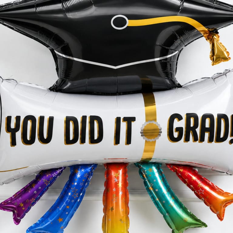 You Did It Grad Graduation Cap Helium Foil Balloon-A1720 - Image 3