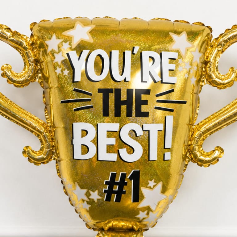 You Are The Best Gold Trophy Helium Foil Balloon-A1721 - Image 2