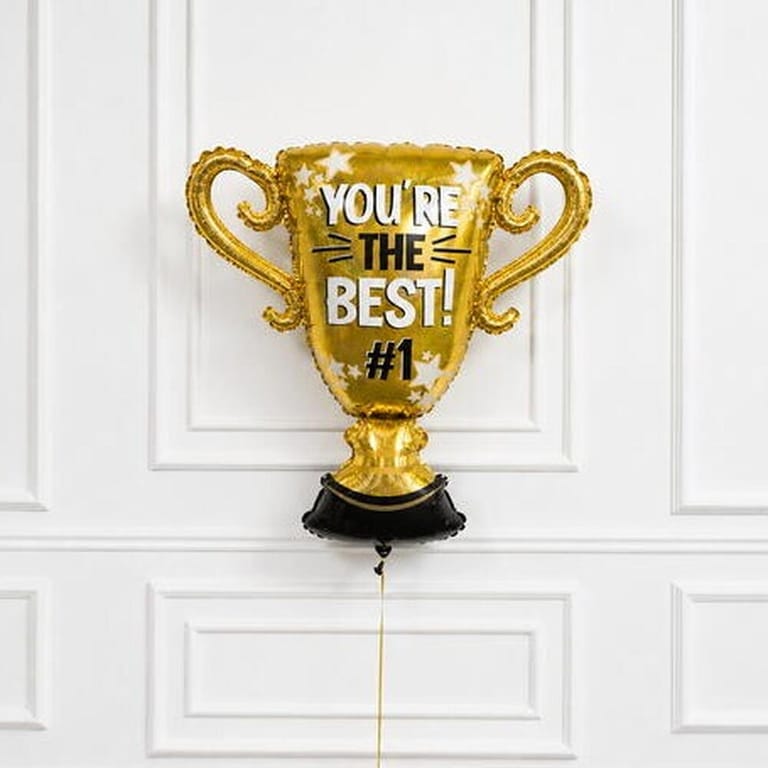 You Are The Best Gold Trophy Helium Foil Balloon-A1721 - Image 3