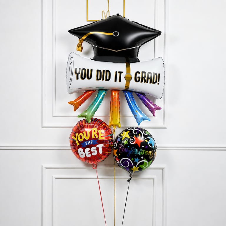 You Did It Grad Congratulations Helium Foil Balloon Bouquet-A1723 - Image 2