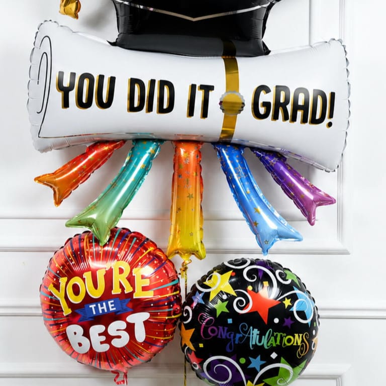 You Did It Grad Congratulations Helium Foil Balloon Bouquet-A1723 - Image 3