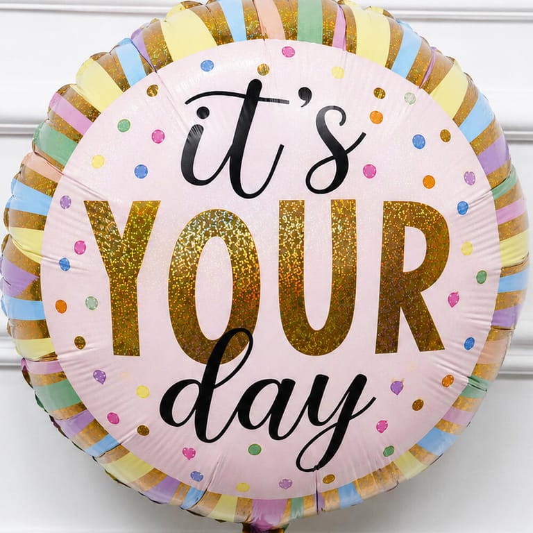 Colourful Stripes And Dots Happy Birthday Foil Balloon-A1727 - Image 3