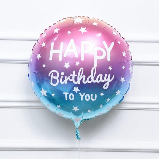 Pink And Blue Stars Happy Birthday To You Foil Balloon-A1729