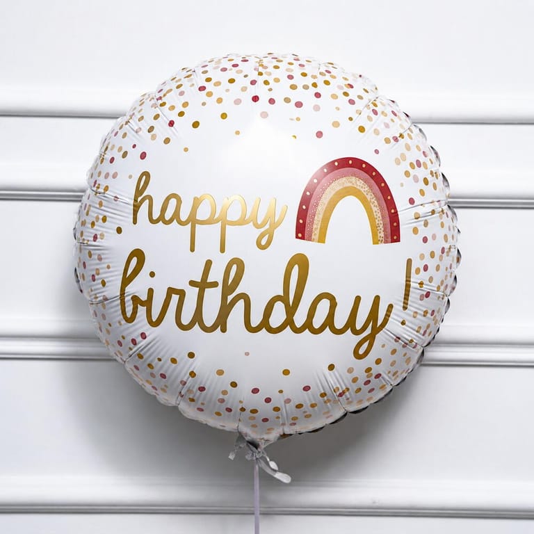 Boho Rainbow And Confetti Happy Birthday Foil Balloon-A1731 - Image 1