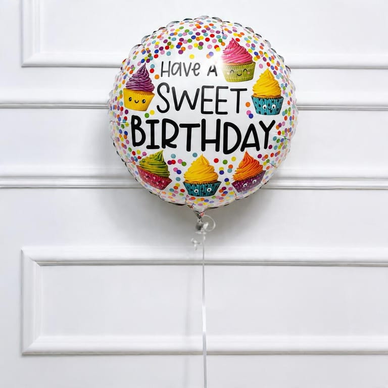 Sweet Birthday Cupcakes And Confetti Helium Foil Balloon-A1737 - Image 2