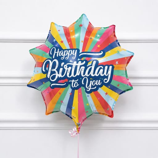 Colourful Happy Birthday To You Star Shaped Foil Balloon-A1742