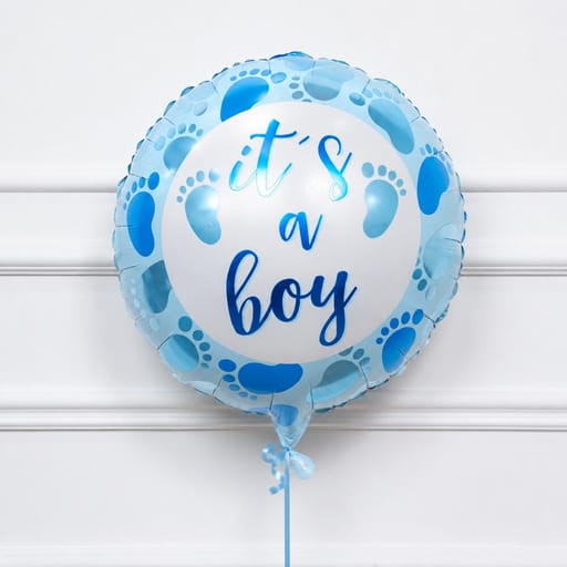 Blue Baby Footprints It s A Boy Helium Foil Balloon-A1743