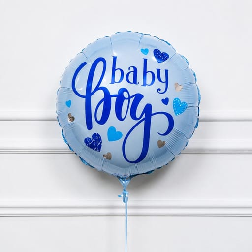 Blue Hearts Baby Boy Helium Foil Balloon-A1744