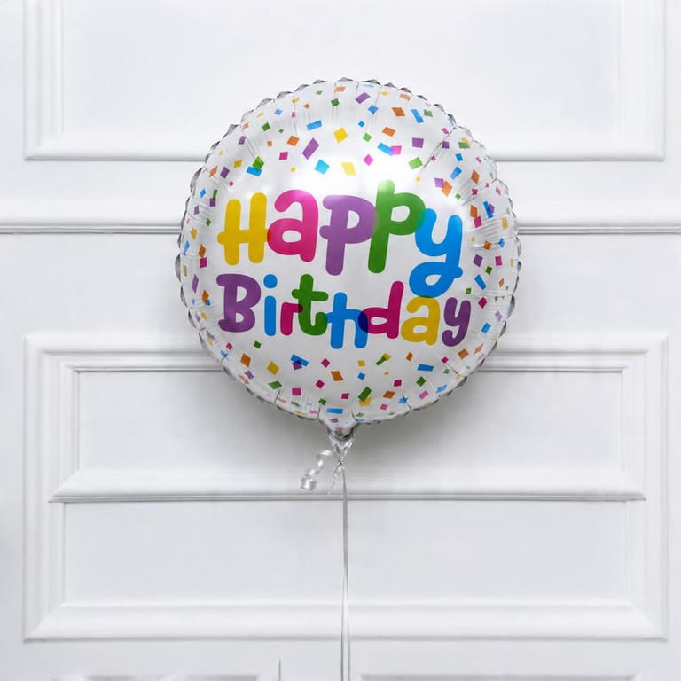 Colourful Confetti Happy Birthday Helium Foil Balloon-A1755 - Image 2