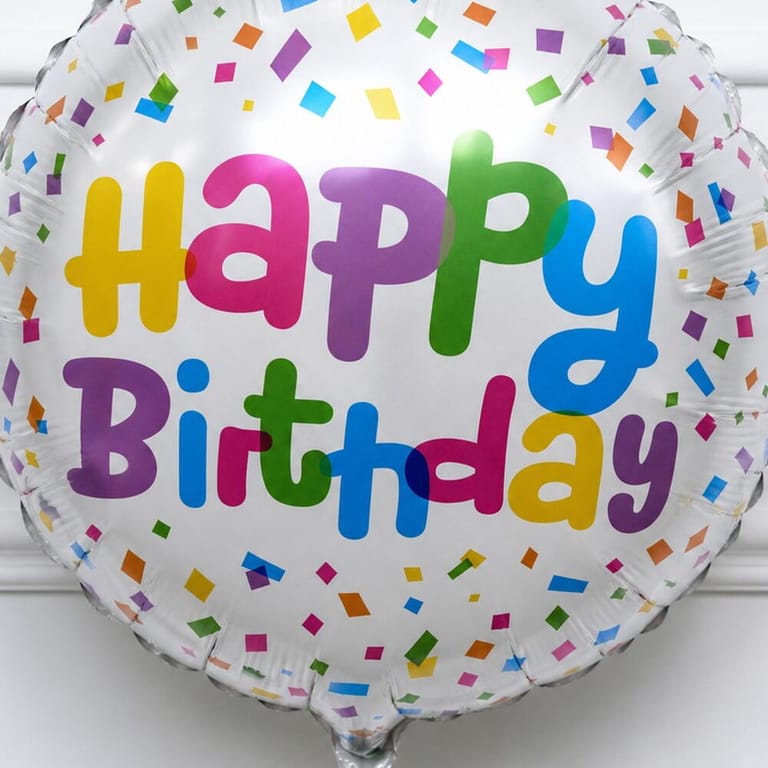 Colourful Confetti Happy Birthday Helium Foil Balloon-A1755 - Image 4