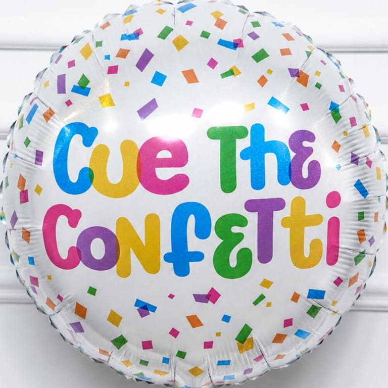 Colourful Confetti Happy Birthday Helium Foil Balloon-A1755 - Image 5