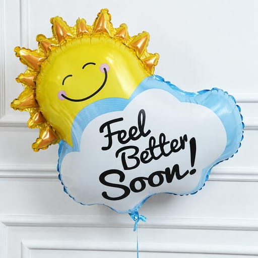 Smiling Sun And Cloud Feel Better Soon Helium Foil Balloon-A1829