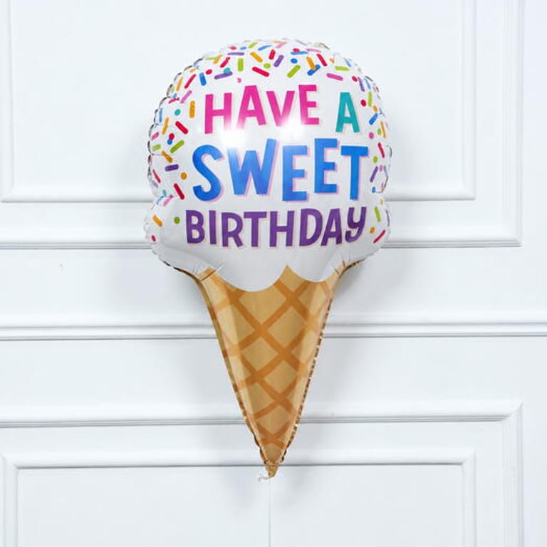 Ice Cream Cone Have A Sweet Birthday Helium Foil Balloon-A1830 - Image 1