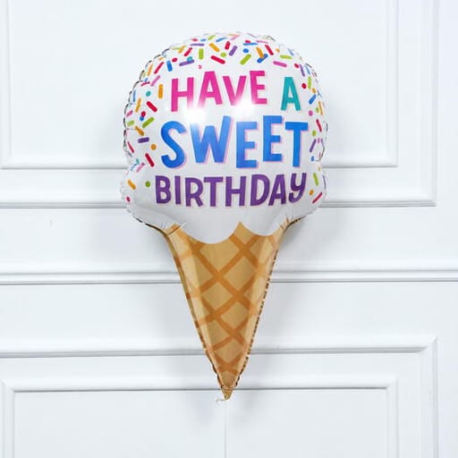 Ice Cream Cone Have A Sweet Birthday Helium Foil Balloon-A1830