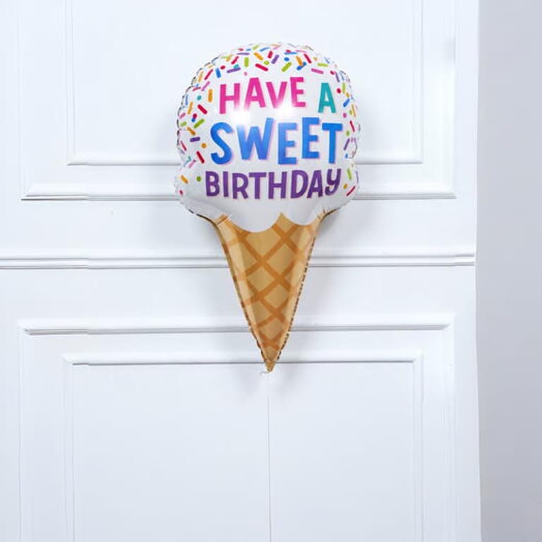Ice Cream Cone Have A Sweet Birthday Helium Foil Balloon-A1830 - Image 3