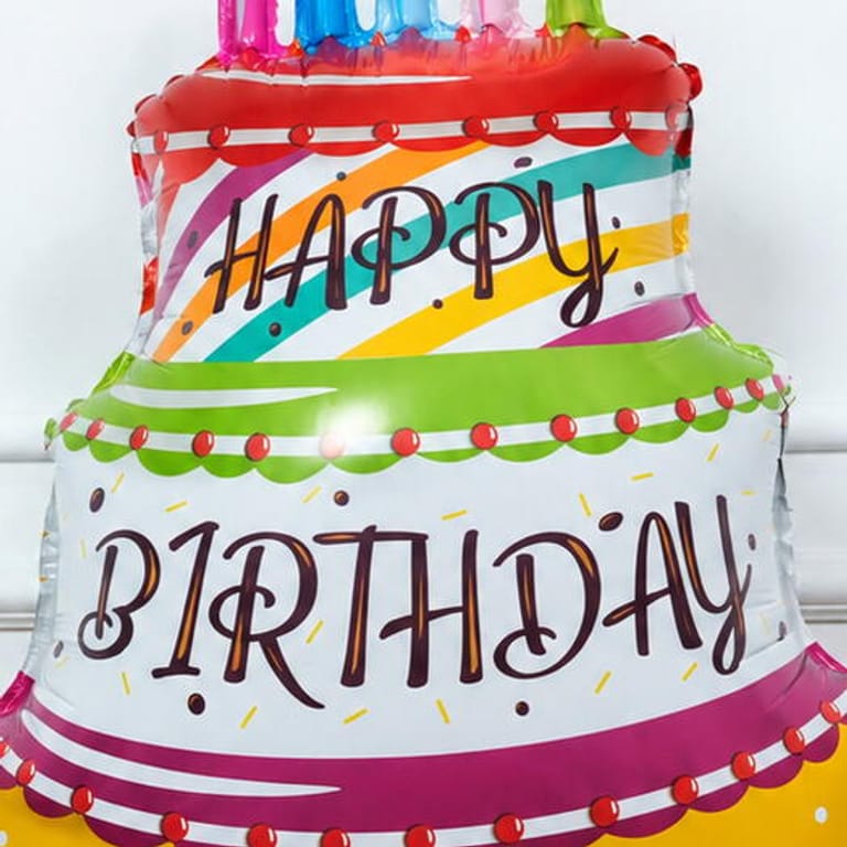 Three Tier Cake And Candles Happy Birthday Foil Balloon-A1833 - Image 2