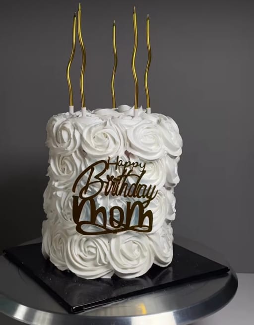 White Rosette Cake