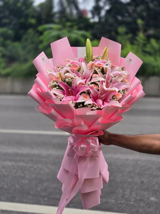 Premium Pink Lily Bouquet