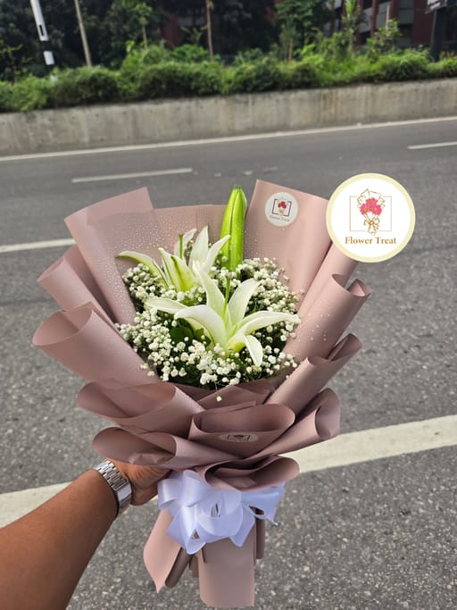 Premium White Lily Bouquet