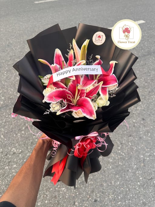 Premium Red Lily Bouquet