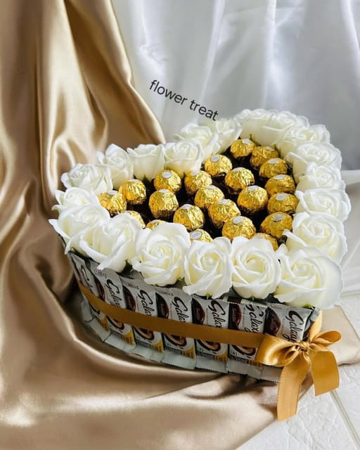 Luxury Ferrero Rocher & White Rose Bouquet 🤍🍫