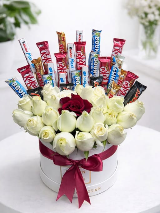 Premium Imported Rose & Chocolate Box Bouquet 🌹🍫