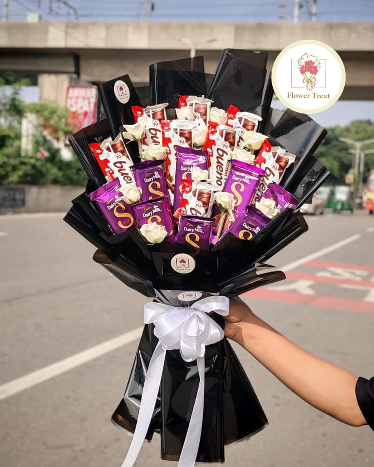 Premium Dairy Milk & Bueno Mixed Chocolate Bouquet 🍫🤎 - Image 2