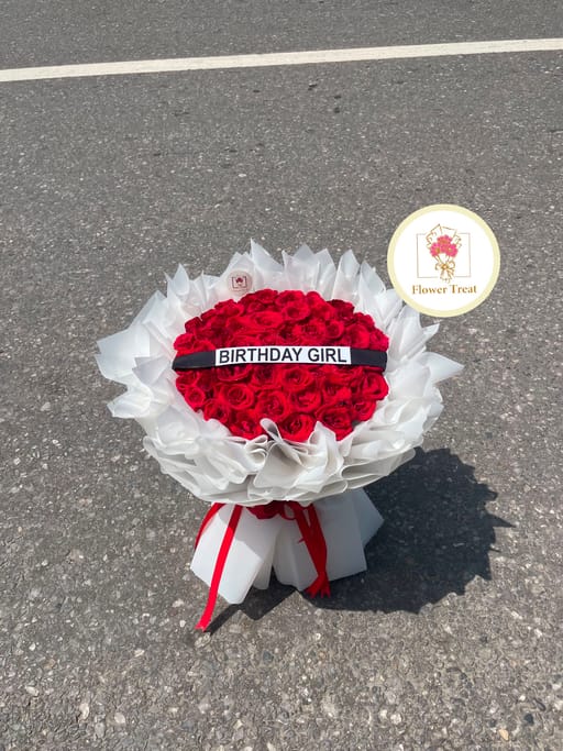 Birthday Girl Red Rose Bouquet 🌹🎂❤️