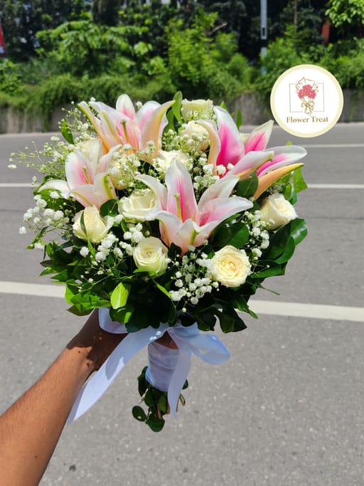 Premium Lily Bridal Bouquet 🤍💐