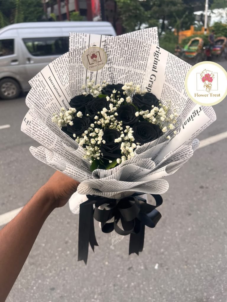 Premium Black Rose Bouquet 🖤🌹 - Image 1