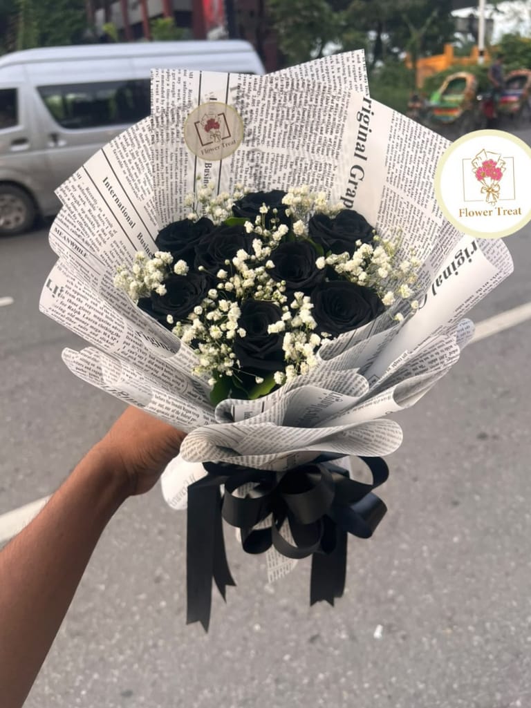Premium Black Rose Bouquet 🖤🌹 - Image 3