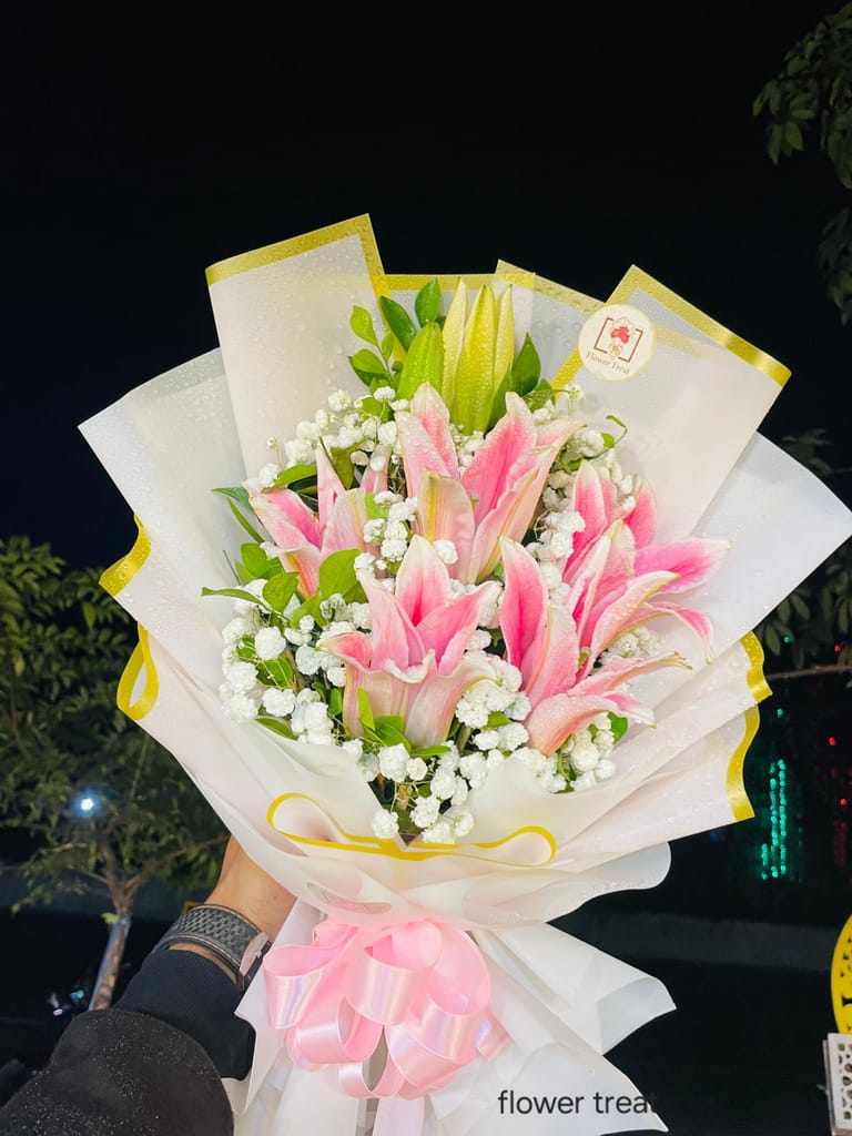 🩷 Premium Pink Lily Bouquet 💐 - Image 2