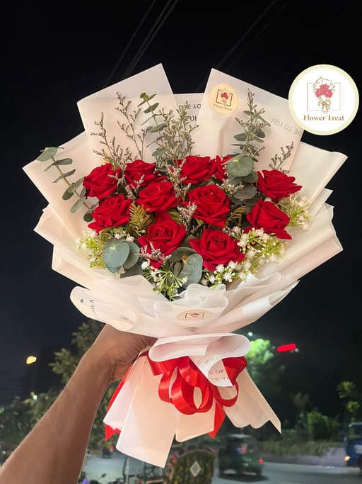 ❤️🌹 Premium Artificial Red Rose Bouquet 💐