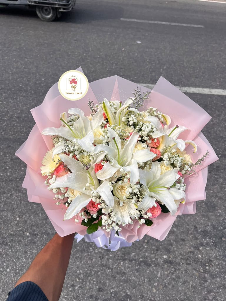π€ Premium White Theme Lily Bouquet π - Image 3