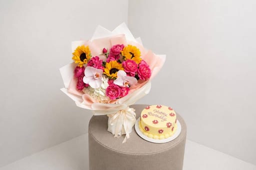 Sunshine Bloom & Birthday Cake Combo