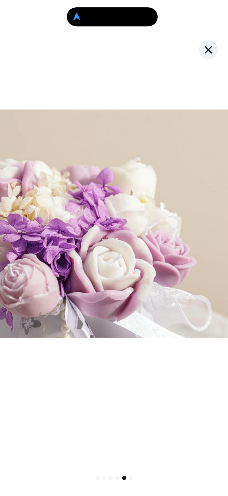 Medium White And Purpule Scented Candle - Image 3