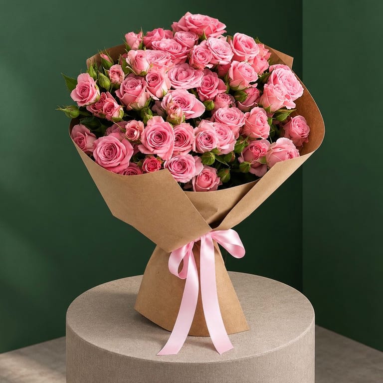 Blush Pink Rose Elegance Bouquet - Image 1