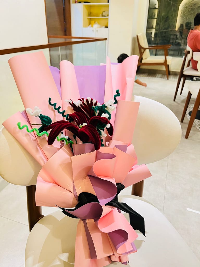 Handcrafted Pipe Cleaner Flower Bouquet - Image 2