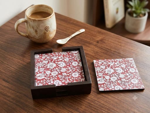 Red Tea Coaster ( Set Of 6 )