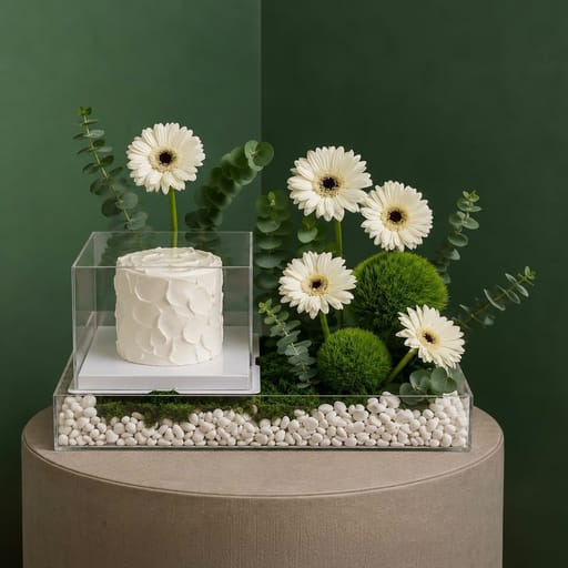 Blooming Grace Cake & Flower Arrangement