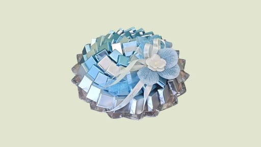 Blue & Silver Luxury Chocolate Glass Arrangement