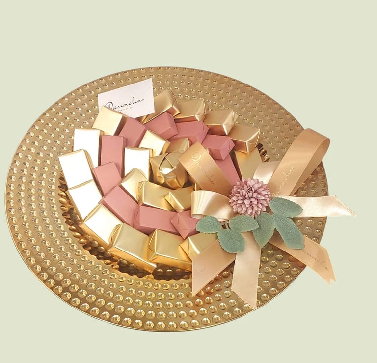 Bloom & Gold Luxury Wrapped Chocolate Arrangement - Image 1