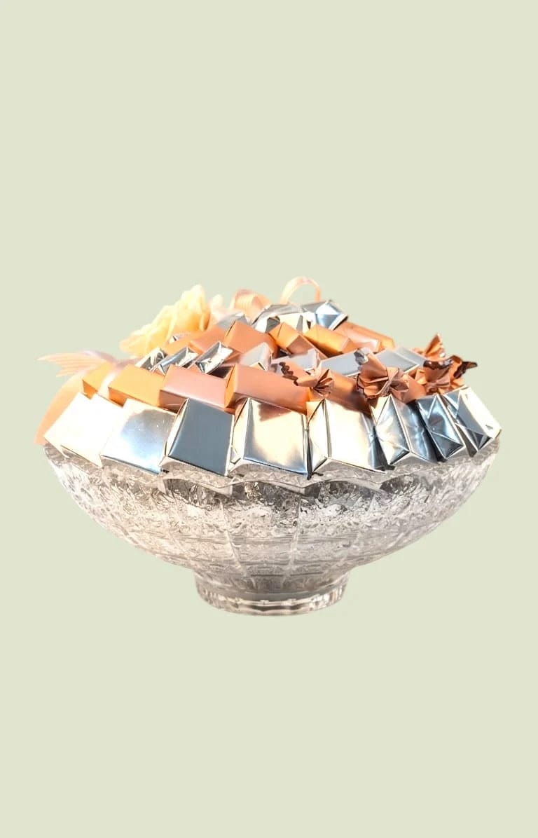 Bloom & Gold Luxury Wrapped Chocolate Arrangement - Image 1