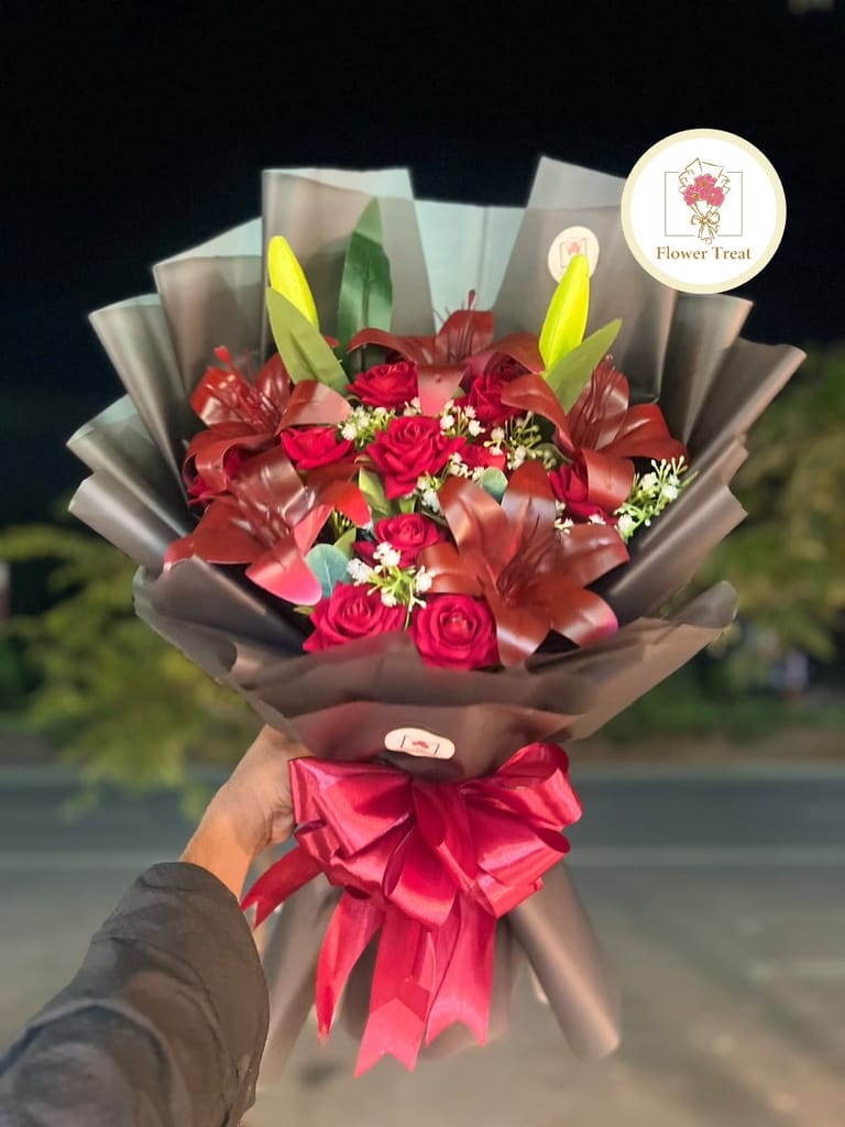 Premium Red Theme Artificial Bouquet - Image 3